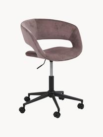 Samt-Drehstuhl Grace, höhenverstellbar, Bezug: Polyestersamt 25.000 Sche, Gestell: Metall, pulverbeschichtet, Samt Mauve, B 56 x T 54 cm