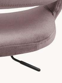 Samt-Drehstuhl Grace, höhenverstellbar, Bezug: Polyestersamt 25.000 Sche, Gestell: Metall, pulverbeschichtet, Samt Mauve, B 56 x T 54 cm