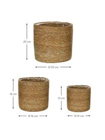 Plantenpottenset Julka van jute, 3-delig, Jute, Beige, Set met verschillende formaten