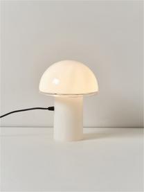 Malá stolová lampa Onfale, Opálové sklo, fúkané, Biela, Ø 20 x V 26 cm