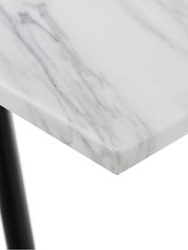 Marmor-Couchtisch Mary, Tischplatte: Carrara-Marmor, Gestell: Metall, pulverbeschichtet, Tischplatte: Weiß-grauer Marmor, leicht glänzendGestell: Schwarz, matt, 120 x 35 cm