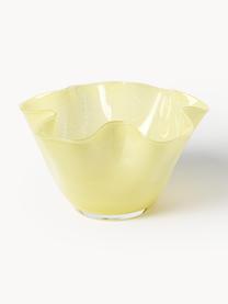 Ručne fúkaná sklenená dekoračná miska Inaya, Fúkané sklo, Žltá, Ø 29 x V 15 cm