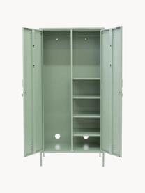 Petite armoire Twinny, Métal, enduit, Vert sauge, larg. 85 x haut. 183 cm