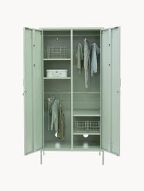Petite armoire Twinny, Acier, revêtement par poudre, Vert sauge, larg. 85 x haut. 183 cm