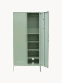 Kleiner Kleiderschrank The Twinny, Stahl, pulverbeschichtet, Salbeigrün, B 85 x H 183 cm