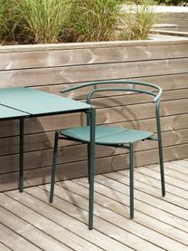 Kovová záhradná stolička Novo, Potiahnutá oceľ, Tmavozelená, Š 62 x V 54 cm