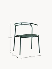 Krzesło ogrodowe z metalu Novo, Stal powlekana, Ciemny zielony, S 62 x G 54 cm