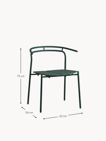 Silla de metal para exterior Novo, Acero recubierto, Verde oscuro, An 62 x F 54 cm