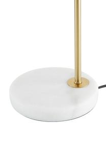 Lampada da tavolo con base in marmo Opal, Paralume: vetro, Base della lampada: marmo, Colori ottone, bianco, colori pastello, Larg. 25 x Alt. 56 cm