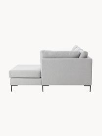 Schlafsofa Luna (3-Sitzer) mit Matratze, Bezug: 100 % Polyester Der strap, Gestell: Massives Buchenholz, Schi, Füße: Metall, galvanisiert Dies, Webstoff Grau, B 270 x T 184 cm, Eckteil rechts