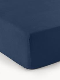 Hoeslaken Biba, flanel, Weeftechniek: flanel, Donkerblauw, B 200 x L 200 cm, H 25 cm