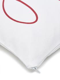 Housse de coussin 40x40 Noël Joy, Blanc, rouge