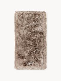 Tapis shaggy longs poils Jimmy, 100 % polyester, certifié GRS, Taupe, larg. 80 x long. 150 cm (taille XS)