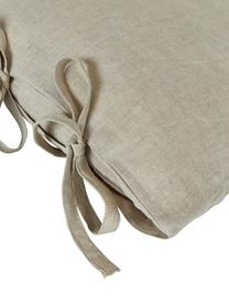 Gewassen linnen kussenhoes Candice in beige, 100% linnen, Beige, B 50 x L 50 cm