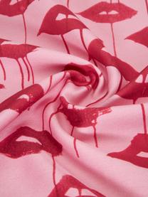 Fundas de almohada de satén de diseño Kacy, 2 uds., Rosa y rojo estampado, An 50 x L 70 cm
