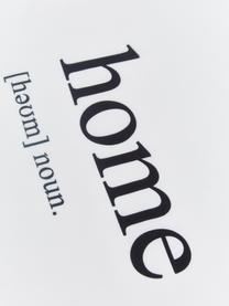 Funda de cojín con inscripción Home, 100% poliéster, Negro, blanco, An 45 x L 45 cm
