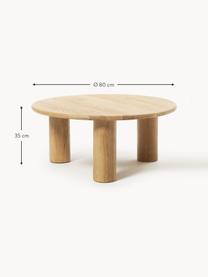 Mesa de centro redonda de madera de roble Didi, Madera de roble maciza barnizada

Este producto está hecho de madera de origen sostenible y con certificación FSC®., Madera de roble barnizada, Ø 80 cm