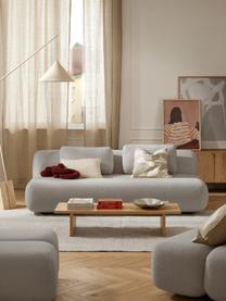Sofa rozkładana Teddy Caterpillar (3-osobowa), Tapicerka: Teddy (100% poliester) Dz, Stelaż: drewno świerkowe, sklejka, Jasnoszary Teddy, S 203 x W 128 cm