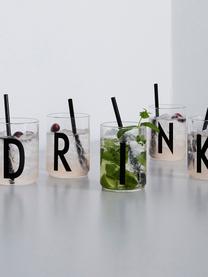 Design waterglas Personal met letters (varianten van A tot Z), Borosilicaatglas, Transparant, zwart, Waterglas A, 300 ml