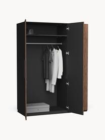 Modularer Drehtürenschrank Simone, 150 cm Breite, mehrere Varianten, Korpus: Spanplatte, melaminbeschi, Walnussholz-Optik, Schwarz, Basic Interior, B 150 x H 200 cm