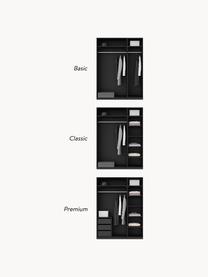 Modularer Drehtürenschrank Simone, 150 cm Breite, mehrere Varianten, Korpus: Spanplatte, melaminbeschi, Walnussholz-Optik, Schwarz, Basic Interior, B 150 x H 200 cm