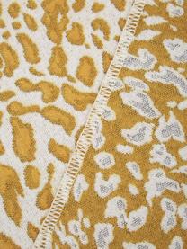Plaid con motivo leopardato giallo/bianco Leopardo, Giallo senape, bianco, Larg. 140 x  Lung.180 cm