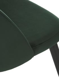 Krzesło tapicerowane z aksamitu Amy, 2 szt., Tapicerka: aksamit (poliester) Dzięk, Nogi: metal malowany proszkowo, Zielony, S 47 x G 55 cm