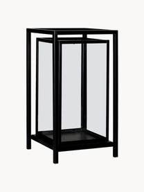 Farolillo con estructura de metal Portia, Estructura: metal recubierto, Transparente, negro, An 23 x Al 41 cm