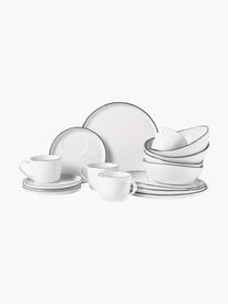 Ručne vyrobená raňajková súprava z porcelánu Salt, 4 osoby (16 dielov), Porcelán, Biela, 4 osoby (16 dielov)