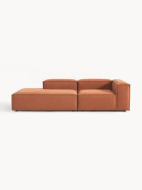 Chaise longue componibile Lennon, Rivestimento: poliestere Con 35.000 cic, Struttura: legno di pino massiccio, , Piedini: plastica Questo prodotto , Tessuto terracotta, Larg. 269 x Prof. 119 cm, schienale a sinistra