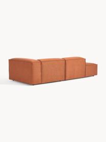 Chaise longue componibile Lennon, Rivestimento: poliestere Con 35.000 cic, Struttura: legno di pino massiccio, , Piedini: plastica Questo prodotto , Tessuto terracotta, Larg. 269 x Prof. 119 cm, schienale a sinistra