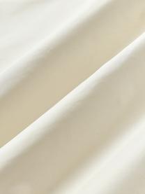 Housse de couette en percale de coton avec passepoil Daria, Blanc crème, vert olive, larg. 200 x long. 200 cm