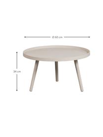 Tavolino da salotto rotondo Mesa, Gambe: legno di pino rivestito, Beige, Ø 60 x Alt. 34 cm