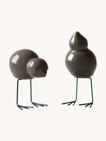 Komplet dekoracji Swedish, 2 elem., Korpus: ceramika, Nogi: żelazo powlekane, Taupe, błyszczący, Komplet z różnymi rozmiarami