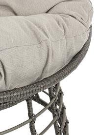 Fotel papasan z tworzywa sztucznego z poduszką na siedzisko Molly, Tapicerka: poliester, Szary, jasny szary, Ø 92 x W 78 cm