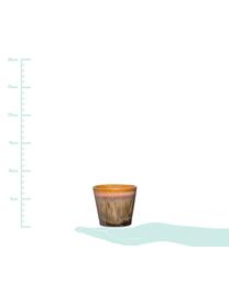 Handgefertigtes Teelichthalter-Set Kuna, 3-tlg., Steingut, Mehrfarbig, Ø 8 x H 7 cm