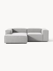 Modulares Ecksofa Lennon, Bezug: 100 % Polyester Der strap, Gestell: Massives Kiefernholz, Spe, Füße: Kunststoff Dieses Produkt, Webstoff Grau, B 238 x T 180 cm, Eckteil links