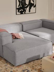 Modulares Ecksofa Lennon, Bezug: 100 % Polyester Der strap, Gestell: Massives Kiefernholz, Spe, Füße: Kunststoff Dieses Produkt, Webstoff Grau, B 238 x T 180 cm, Eckteil links