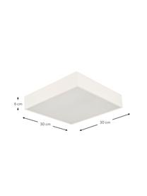 Plafón de baño pequeño LED Zeus, Estructura: aluminio recubierto, Blanco crudo, An 30 x Al 6 cm