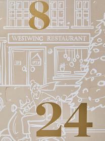 Westwing adventskalender 2023, Doos: papier, Beige, wit, goudkleurig, B 56 x H 49 cm