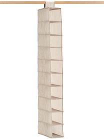 Hängender Schrank-Organizer Stripes mit 10 Fächern, 100% Polypropylen (Vlies), Beige, Cremeweiß, 30 x 129 cm