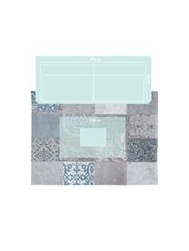 Tappeto con disegno patchwork Multi, Retro: Miscela di cotone, rivest, Blu, grigio, Larg. 140 x Lung. 200 cm (taglia S)