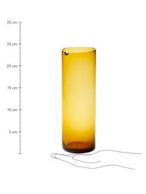 Mundgeblasene Glaskaraffe Bloom in Gelb, 1 L, Glas, mundgeblasen, Gelb, Ø 8 x H 24 cm, 1 L