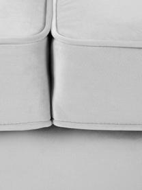 Samt-Sofa Weaver (3-Sitzer) in Grau mit Holz-Füßen, Bezug: 100% Polyestersamt, Rahmen: Schichtholz, Beine: Gummibaumholz, Grau, B 196 x T 85 cm