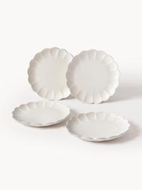 Assiettes à dessert Sabina, 4 pièces, Grès, Blanc cassé, Ø 21 cm