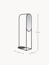 Metalen kapstok Archie, Gepoedercoat metaal, Zwart, B 70 x H 180 cm