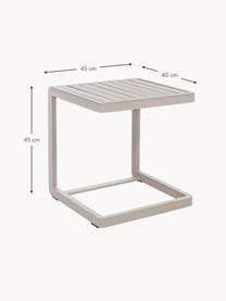 Table d'appoint de jardin Konnor, Aluminium, revêtement par poudre, Beige clair, mat, larg. 45 x haut. 45 cm