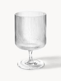 Mundgeblasene Weingläser Ripple mit Rillenrelief, 2 Stück, Glas, mundgeblasen, Transparent, glänzend, Ø 8 x H 13 cm, 270 ml