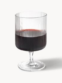 Bicchieri da vino in vetro soffiato con scanalatura in rilievo Ripple 2 pz, Vetro soffiato, Trasparente lucido, Ø 8 x Alt. 13 cm, 270 ml