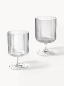 Verres à vin striés soufflés bouche Ripple, 2 pièces, Verre, soufflé bouche, Transparent, haute brillance, Ø 8 x haut. 13 cm, 270 ml